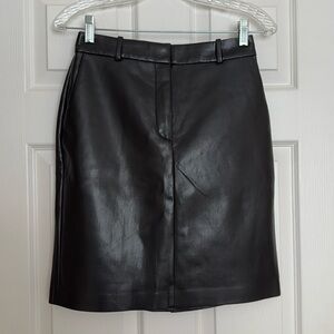 Aritzia Babaton Domi Black Pencil Leather Skirt 0